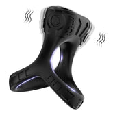 BDStyle 9 Functions Double Cock Ring with Clitoral Stimulator Vibrating Cock Rings